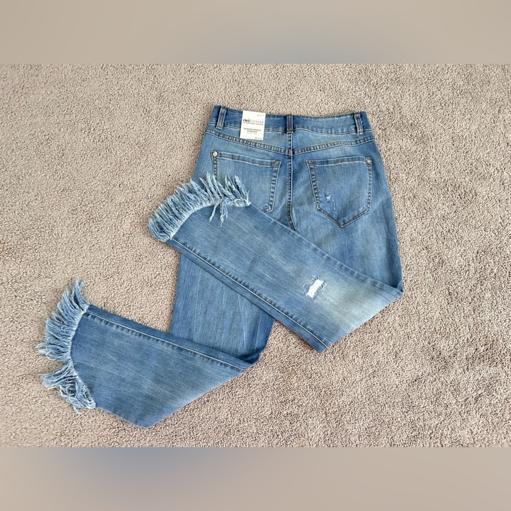 iNC  DENIM INTERNATIONAL CONCEPTS FASHION BASICS STRAIGHT MID RISE - CROP - Picture 9 of 11